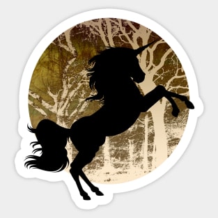 Unicorn in woods Sticker